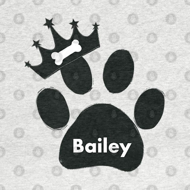 Bailey name made of hand drawn paw prints by GULSENGUNEL